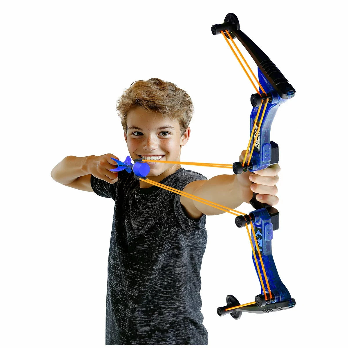 Hyper Strike Bow Set With 6 Arrows Blue Kids Outdoor Toy w/ Soft Foam Tip Arrows