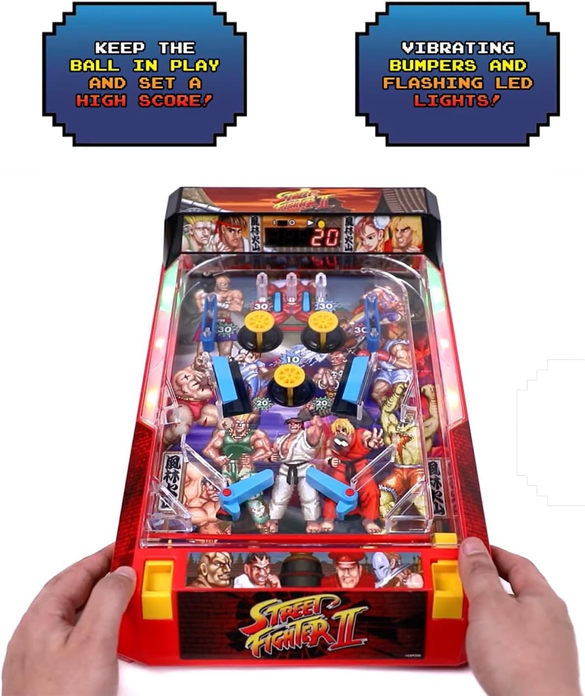 Electronic Arcade Pinball Game Capcom Street Figher 2 Edn Ages 6+ Years