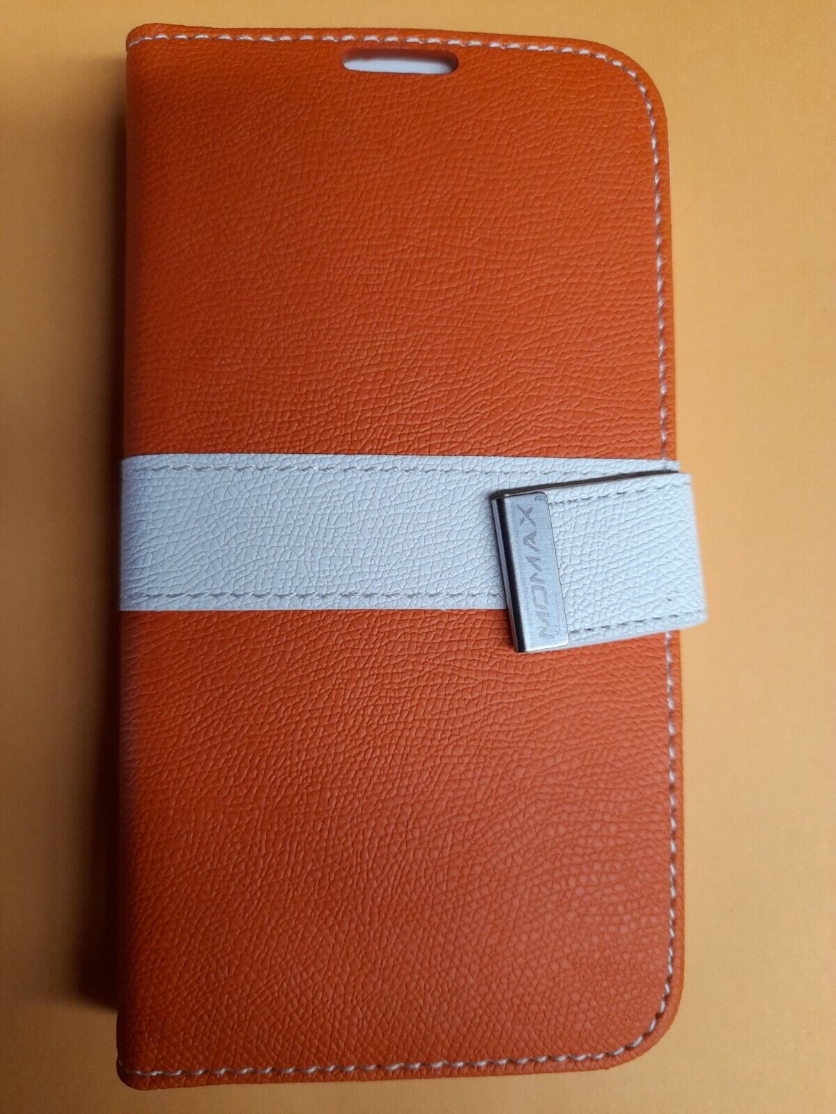 Momax Flip Diary PU Leather Wallet Case for HT One (M7) Orange Brand New