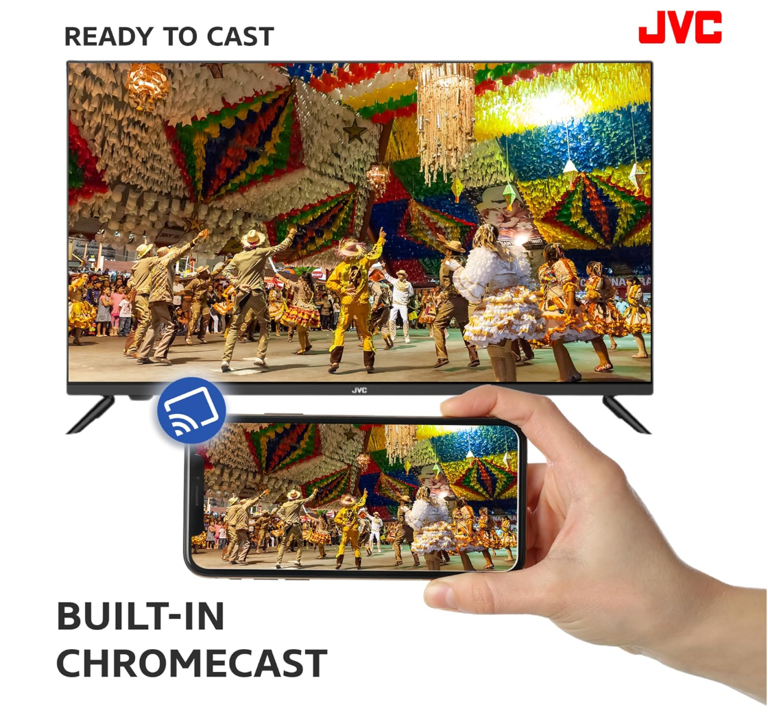JVC 32" Smart TV w Built-in Chromecast LED Display RemoteControl AVH323115A11