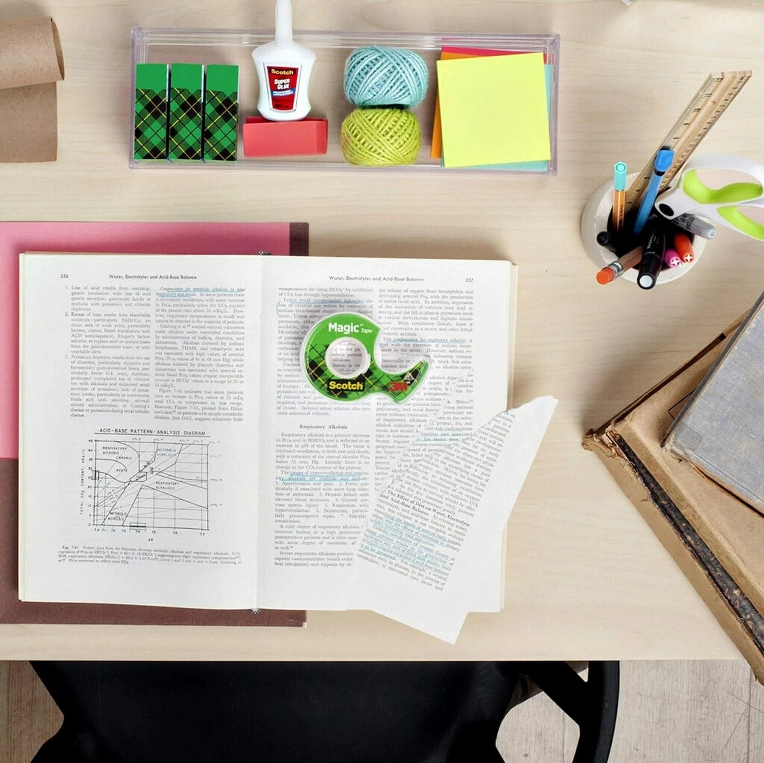 Scotch XL Tape Rolls Set Magic Tape & Gift Wrap Adhesive Tape 28m ea w/Dispenser