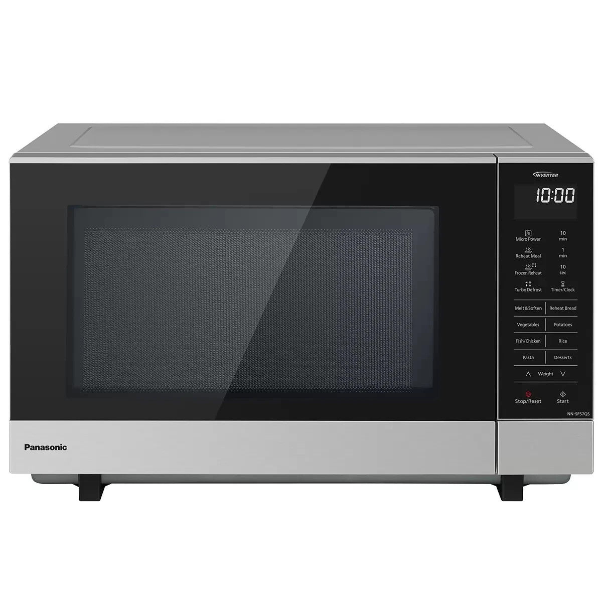 SILVER Panasonic® 27L Flatbed Inverter 1000W Microwave OVEN 7 Menus NNSF57QSQPQ