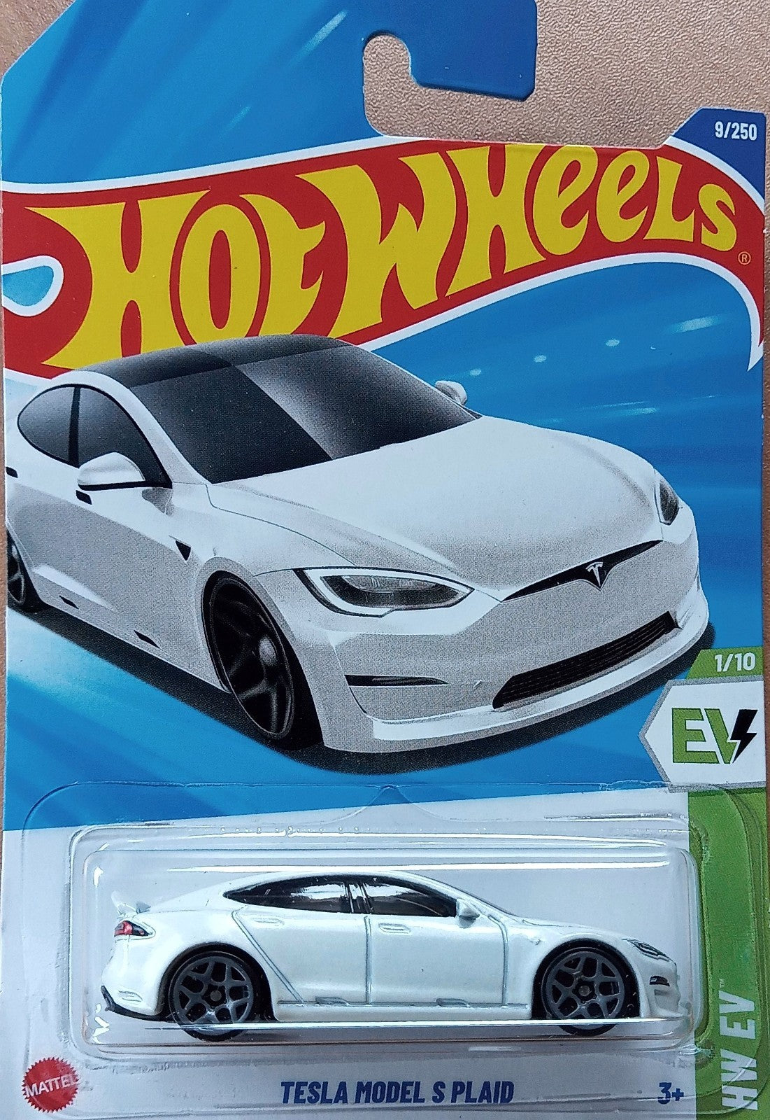 Hot Wheels 2024 9/250 – EV Tesla Model S Plaid (White) 1/10