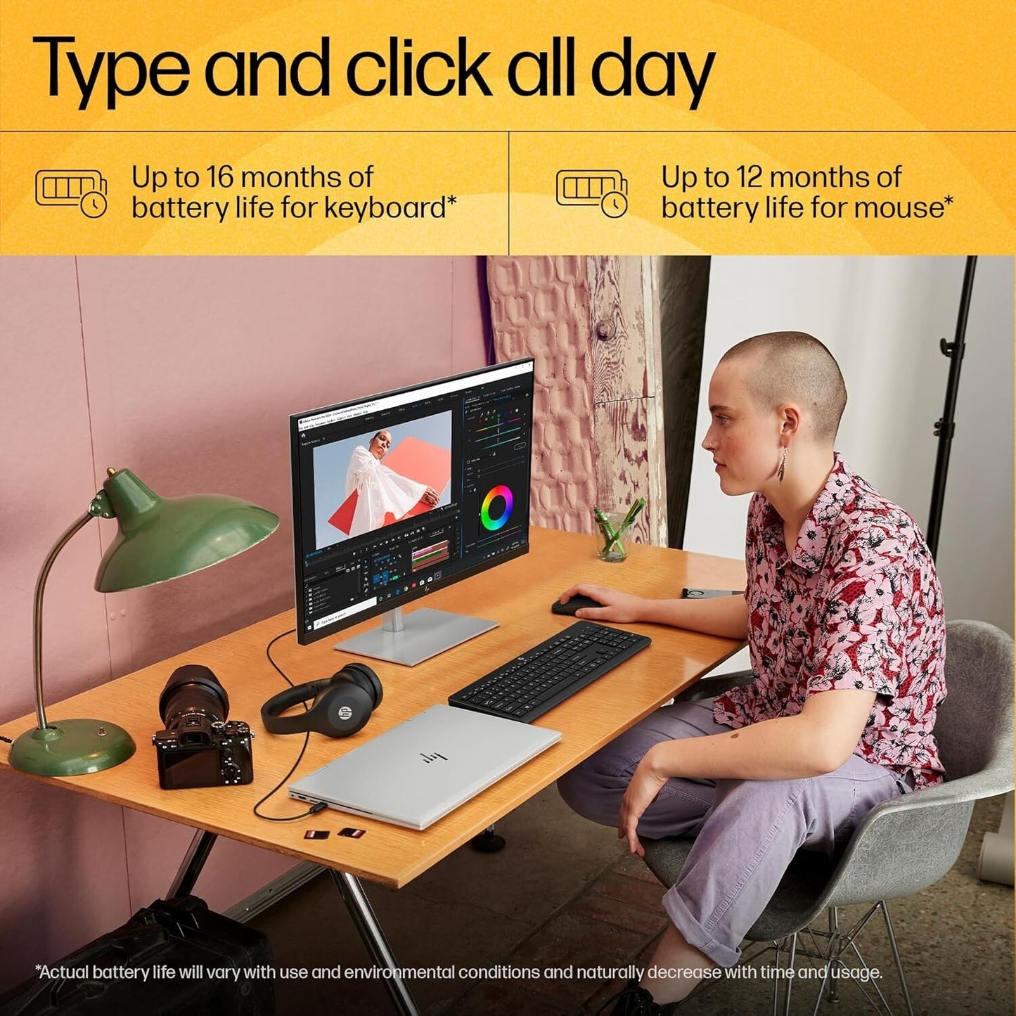 HP 230 Wireless 2.4GHz Full-size Keyboard and Mouse Set Black Colour