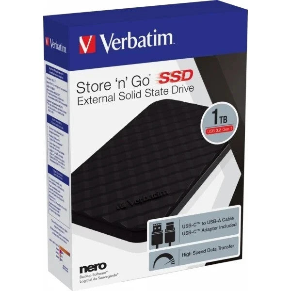 Verbatim Store 'n' Go External Solid State Drive 1TB Portable SSD Aus