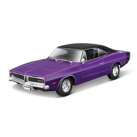 Maisto 1:18 Scale 1969 Dodge Charger R/T Purple Diecast Model Car Kids Toy