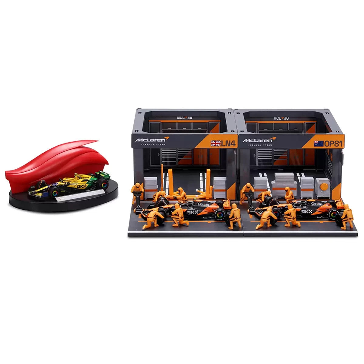 Bburago F1 McLaren MCL38 Deluxe Pack – #4 Lando Norris & #81 Oscar Piastri