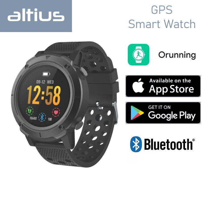 Altius Premium Multisport Smart Watch w/ GPS, Heart Rate Monitor, Pedometer IP68