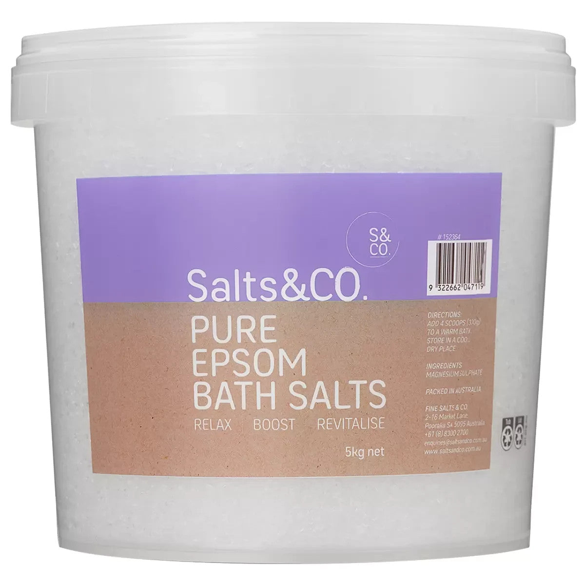 Salts & Co Pure Epsom Bath Salts 5kg