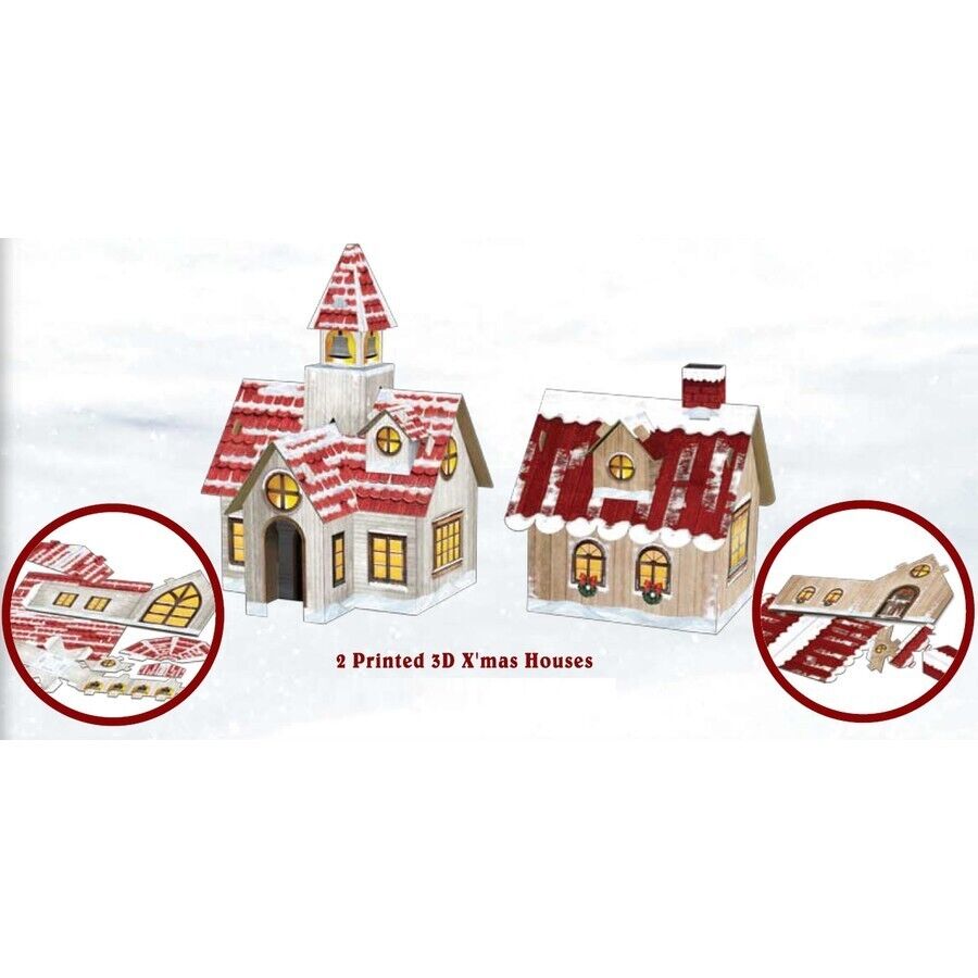 Motorized Christmas Village Train Set Rail Track with Real Lights  Sounds