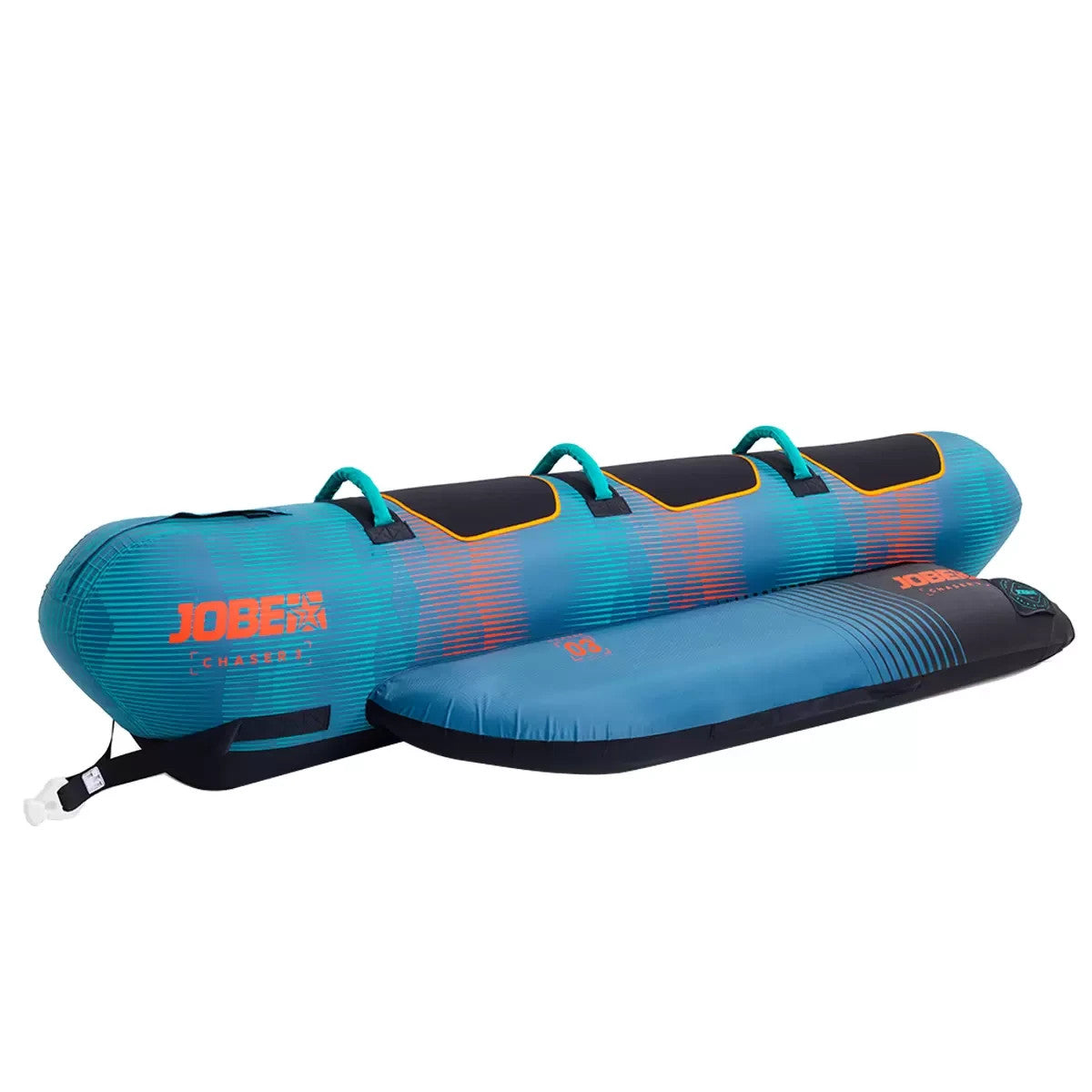 Jobe Chaser 3 Person Inflatable Towable Hot Dog Style Ski Tube Teal FREE SHIP