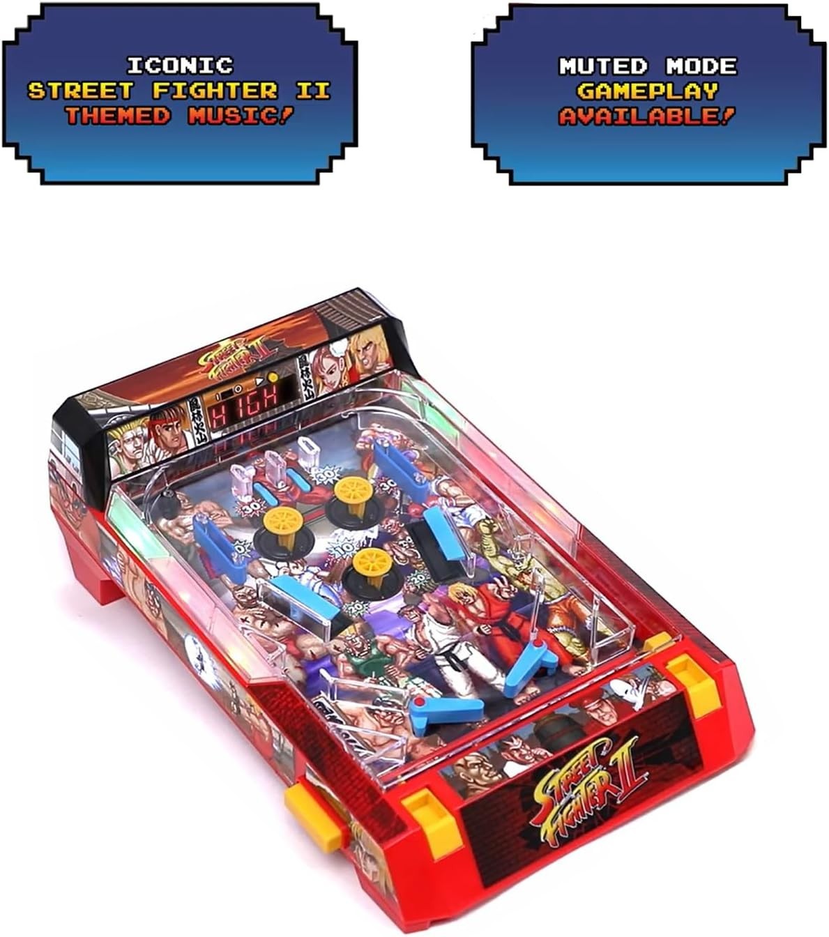 Electronic Arcade Pinball Game Capcom Street Figher 2 Edn Ages 6+ Years
