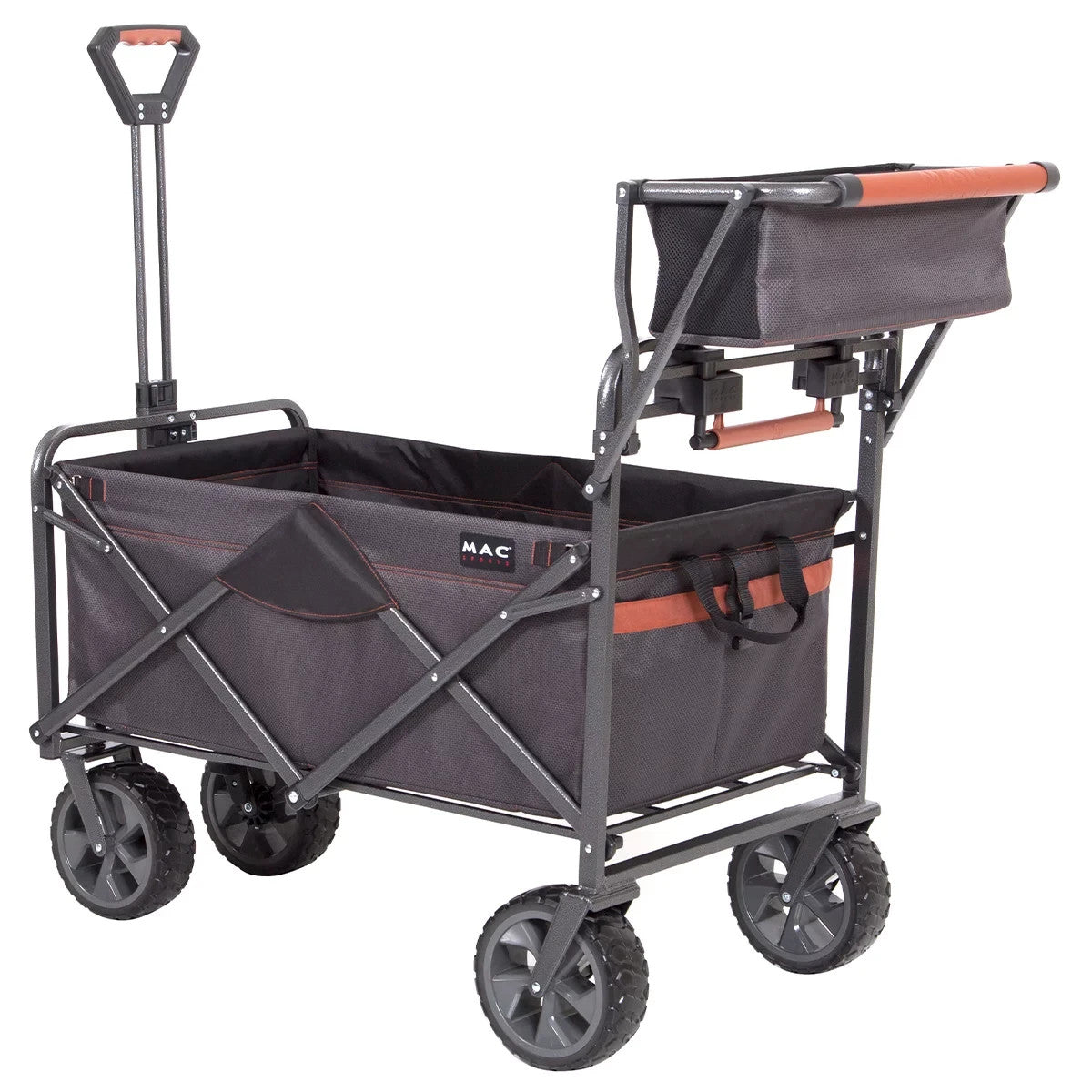 Mac Sports Deluxe Push Pull Folding Wagon with Brakes