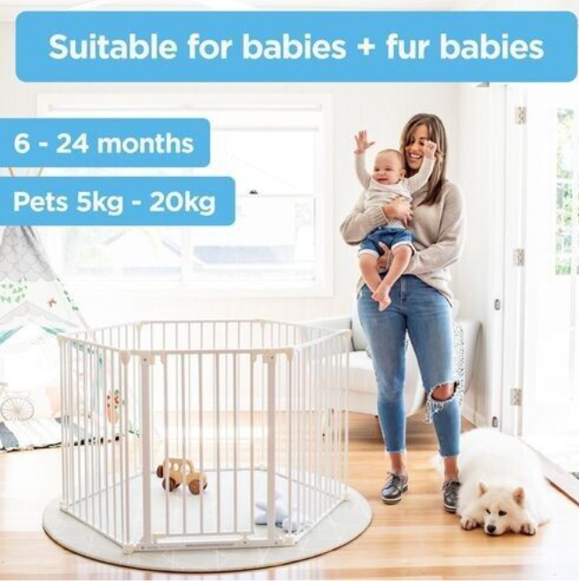 Perma Child Playpen Safety 3 in 1 Barrier Gate 73cm-370cm White