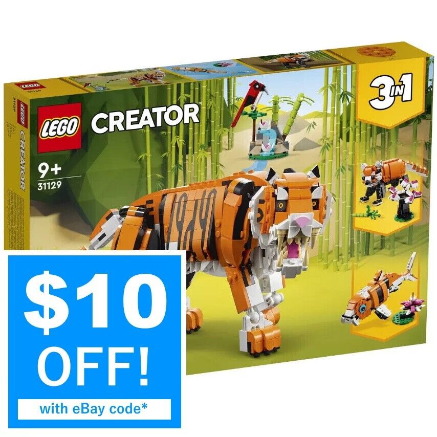 LEGO Creator 3in1 Majestic Tiger 31129 Tiger, Fish, Panda w/ Bird Water Lily