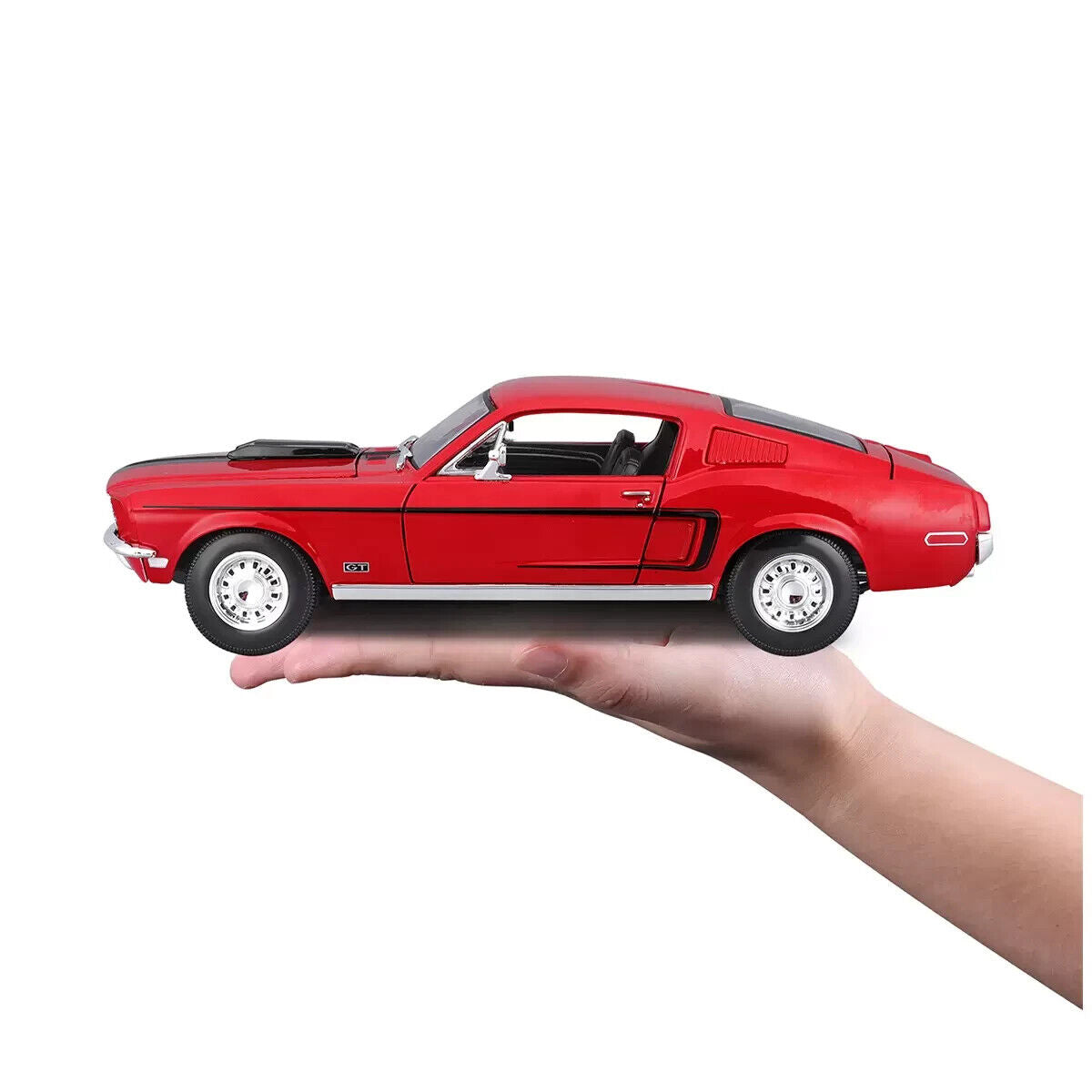 Maisto 1:18 1968 Ford Mustang GT Cobra Jet Red Detailed Die Cast Toy Diecast Car