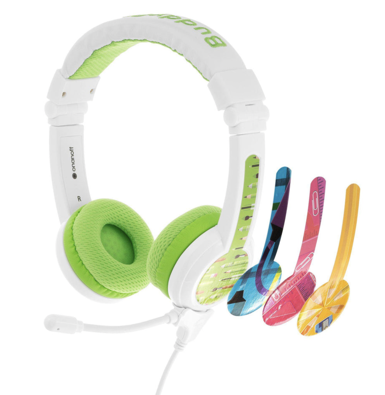 Buddyphones School Plus Home Learning Safe Audio Headphones w/ Beam Mic Headset