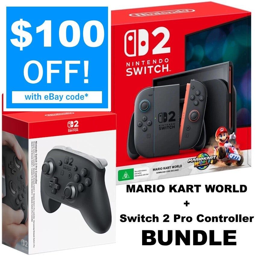 Nintendo Switch 2 Console + Mario Kart World Game + S2 Pro Controller Bundle NEW