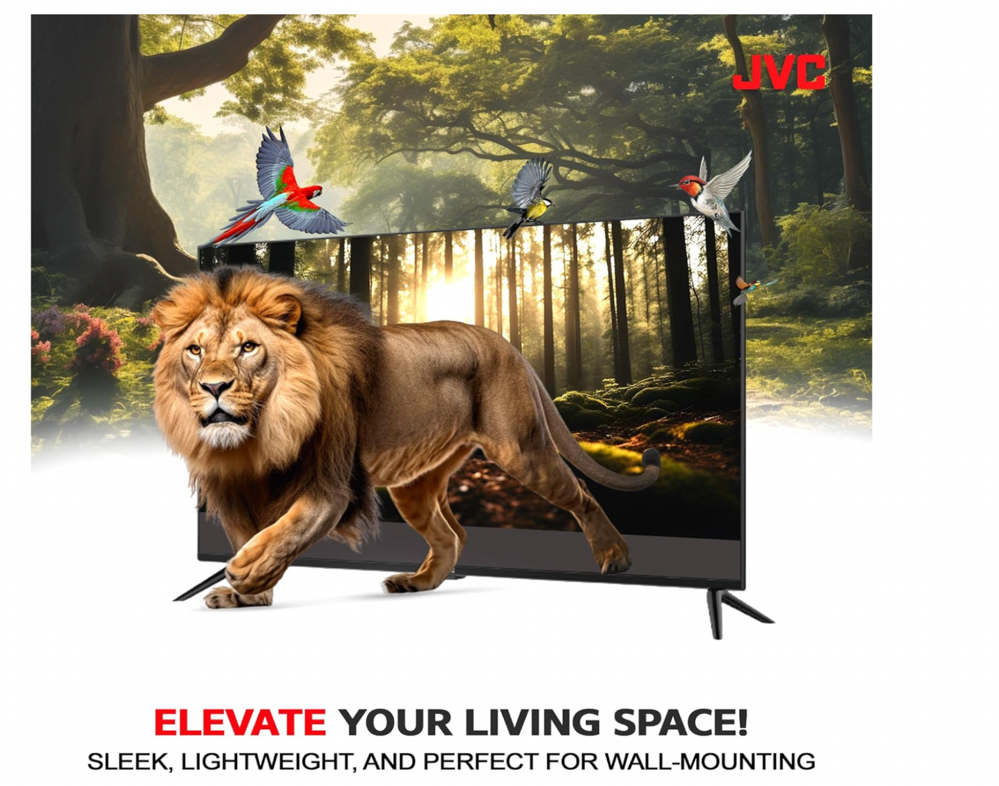 JVC 43 Inch Smart TV, 4K Ultra HD Android TV with Edgeless LED Display, Built-in