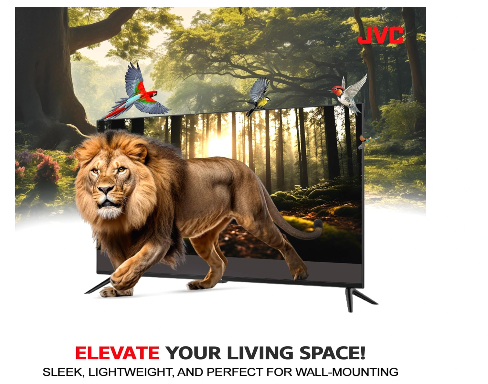 JVC 43 Inch Smart TV, 4K Ultra HD Android TV with Edgeless LED Display, Built-in