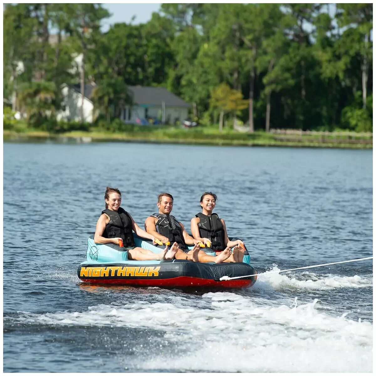 HO Sports Nighthawk 3 Person Towable Tube w/ Rope & 12V Pump Weight Capacity