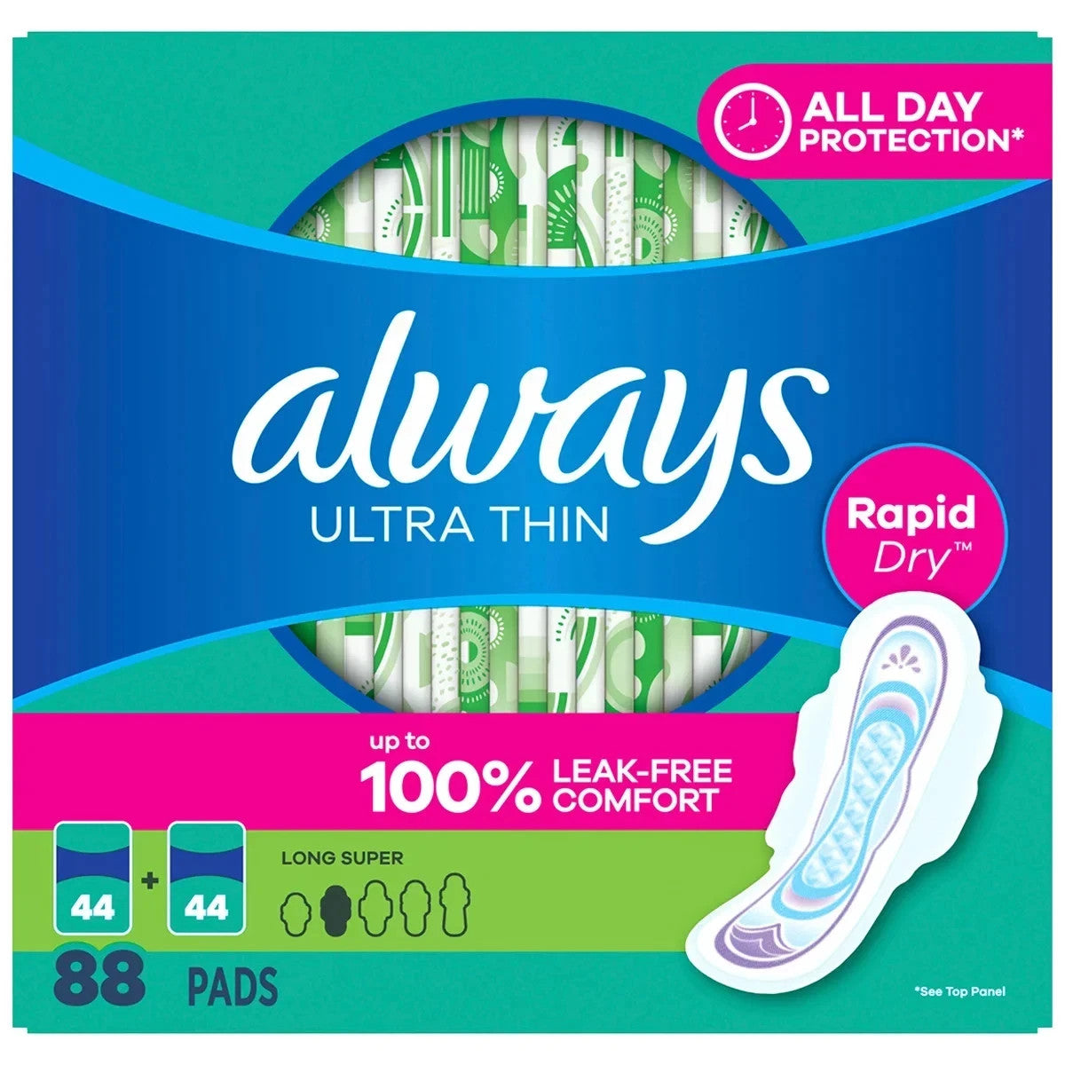 Always Ultra Thin Advanced Protection Long Pads 88 Pack