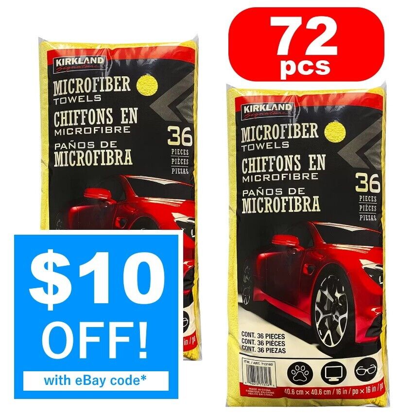 72 Kirkland Signature Ultra Soft Plush Microfibre car Towels Cloths 40cm x 40cm
