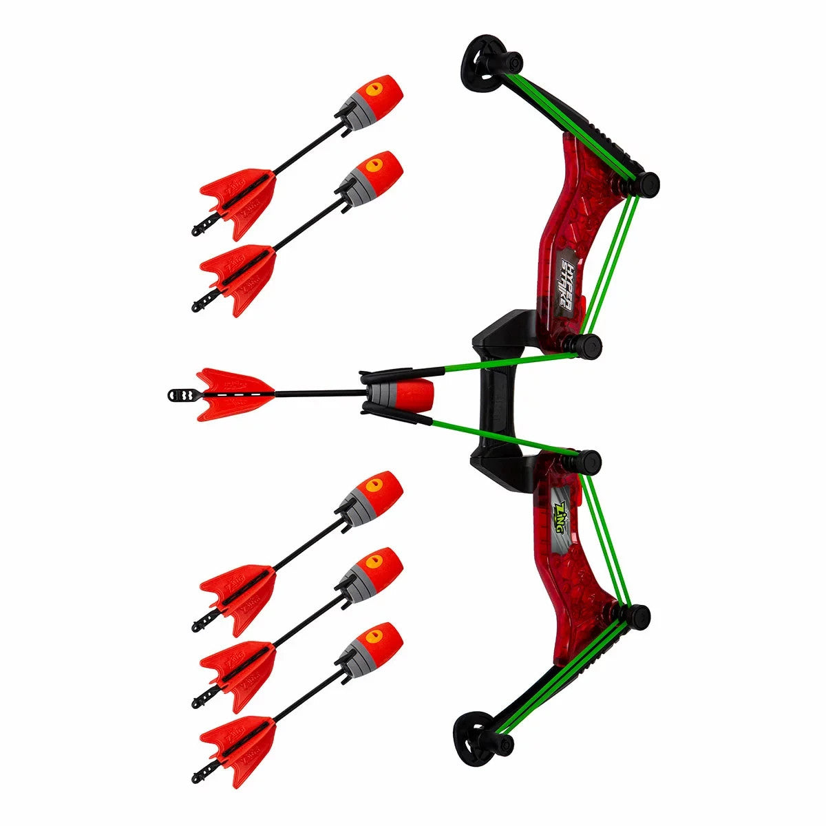 Hyper Strike Bow Set With 6 Arrows Red Kids Outdoor Toy w/ Soft Foam Tip Arrows