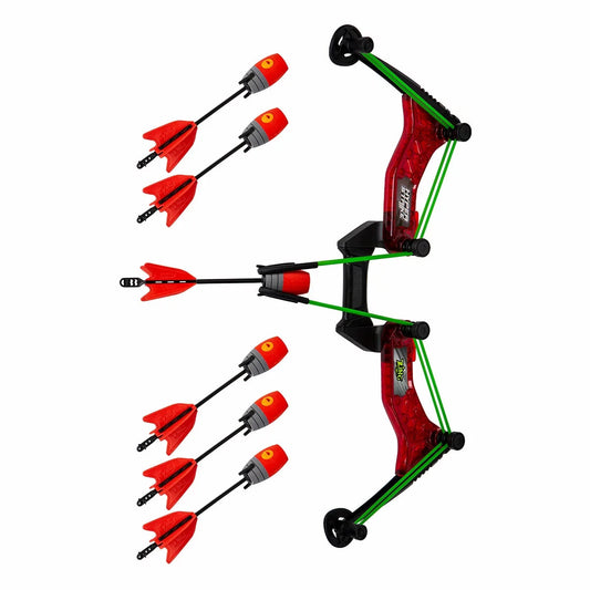 Hyper Strike Bow Set With 6 Arrows Red Kids Outdoor Toy w/ Soft Foam Tip Arrows