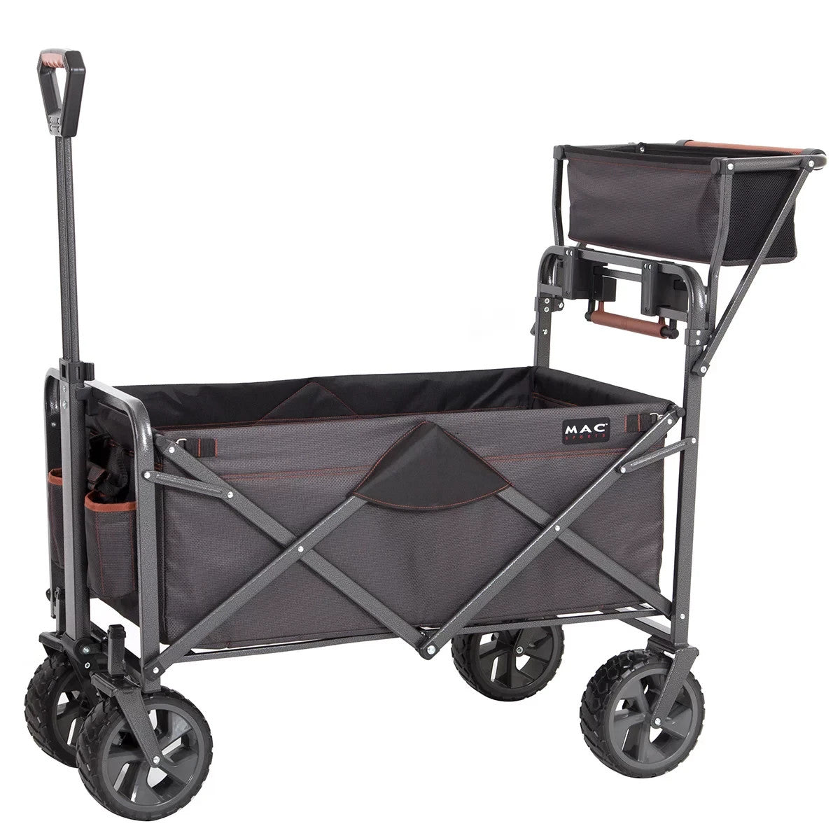Mac Sports Deluxe Push Pull Folding Wagon with Brakes