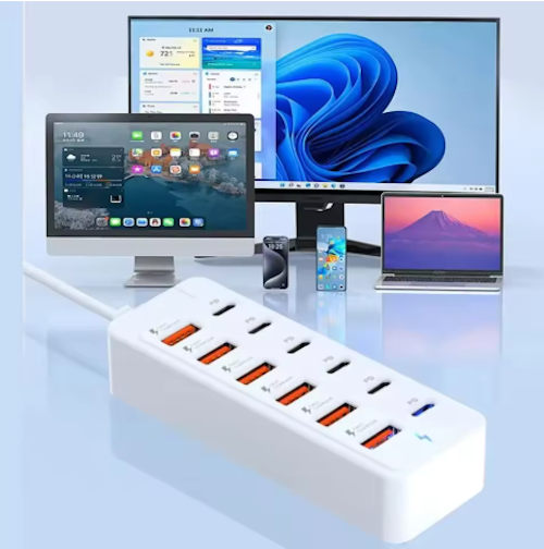 Multi USB 3.0 Hub 12 Port High Speed USB C A Compact Expansion Charger Station