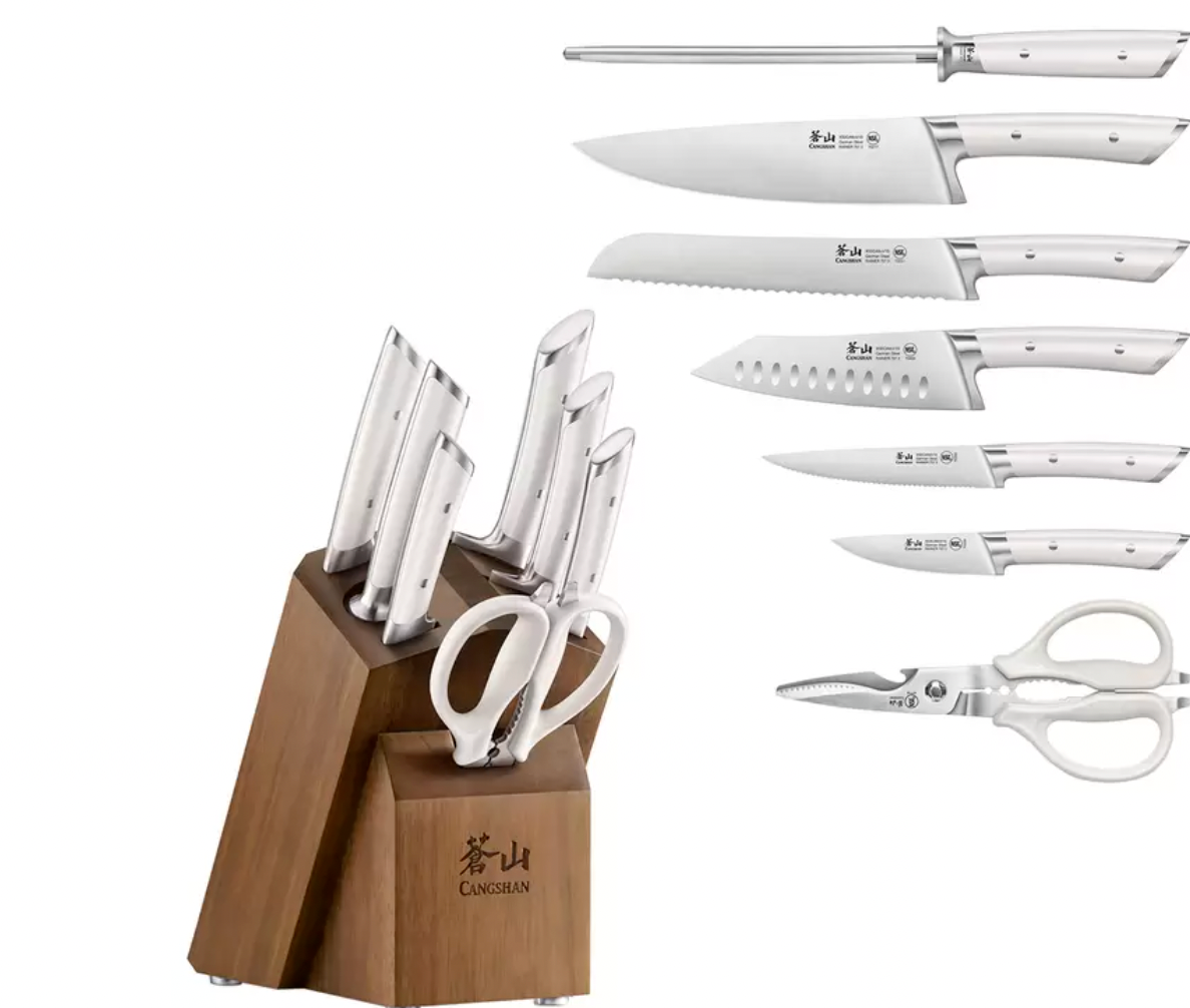 Cangshan Rainer Series Knife Block 8 Piece Set Kitchen Knife Set Chef Knife Set