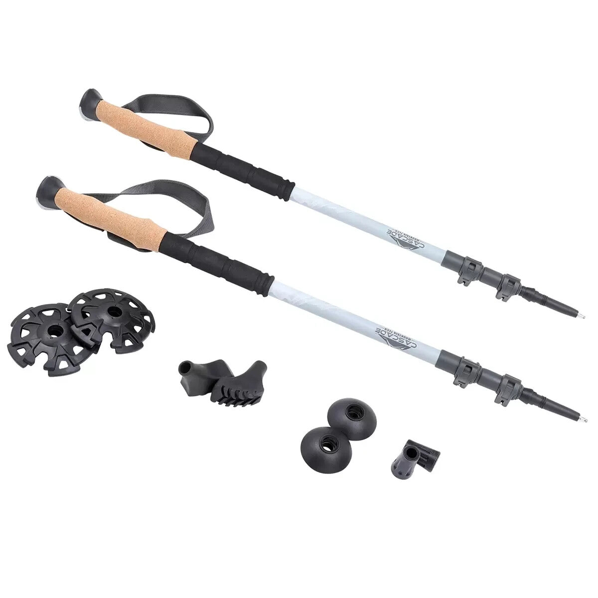 Cascade Mountain Tech Carbon Fibre Trekking Poles Set Retractable Snow,Bush,Walk