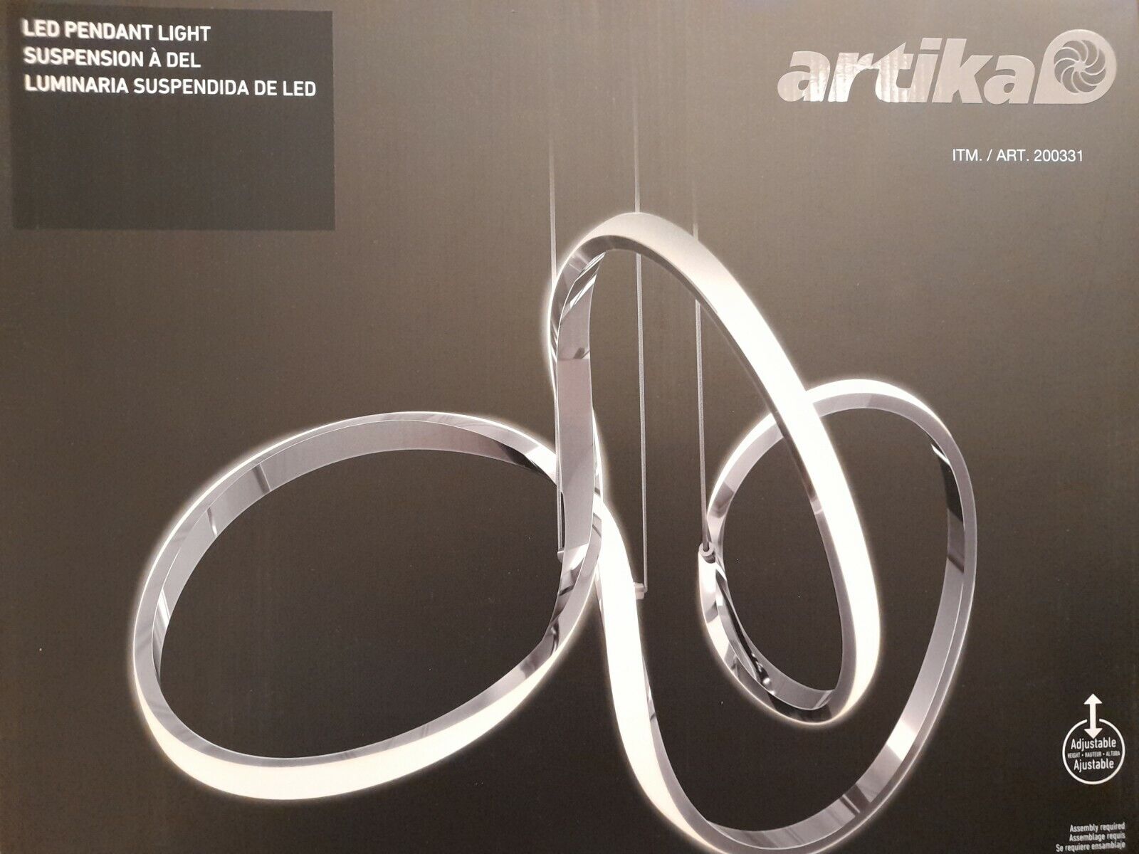 Artika Swirl Integrated LED Pendant Light Dimmable Adjustable Height