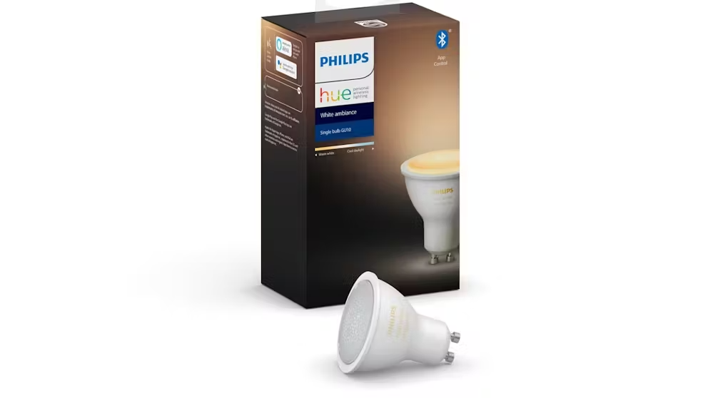 Philips Hue White Ambiance GU10 Smart LED 5W Downlight Bulb - Bluetooth & Wi-Fi 