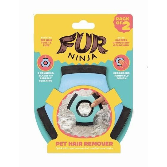 FUR NINJA ASOTV As Seen On TV Pet HAIR REMOVER Handheld DESIGN Pack Of 2 RUBBER