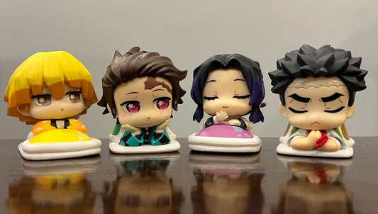 NEW Demon Slayer Capsule Figures SET of 4 BANDAI Tanjiro Zenitsu Nezuko Gyomei