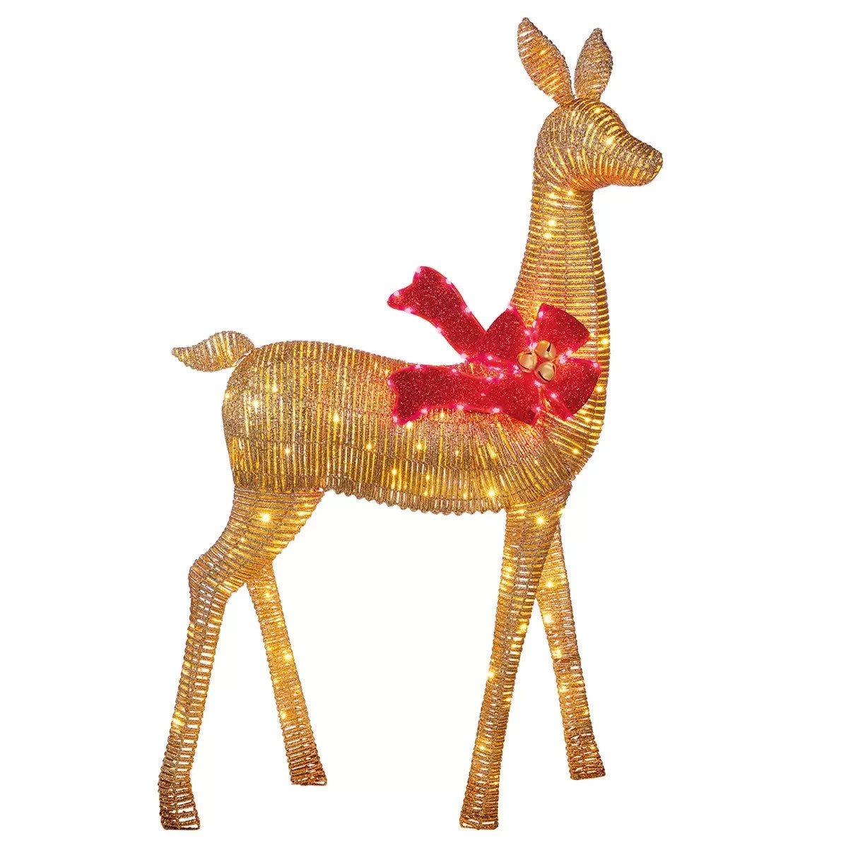 Gold Deer Family 3 Piece Set - Outdoor Christmas Twinkling LED Lights