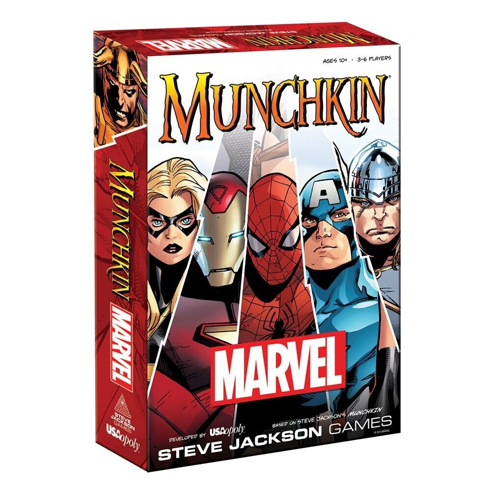 Marvel Munchkin Game Steve Jackson Games 2016 USAopoly Thor Spider-Man 3-6P