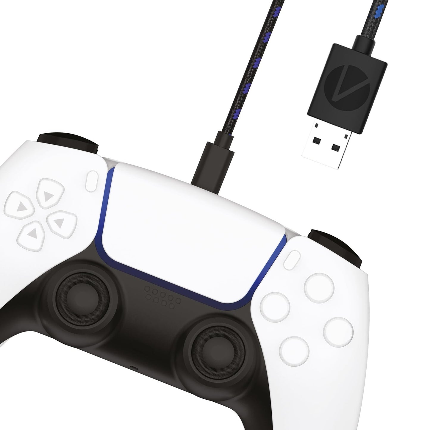 2x 3m Premium Braided Play & Charge Cables For PS5 USB A to USB C - Twin Pack