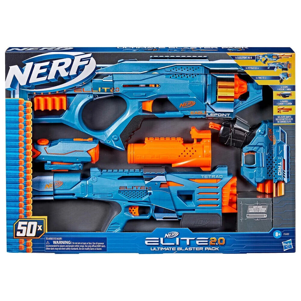 Nerf Elite Ultimate Blaster Pack 3 Blasters with 50 Darts Nerf Guns