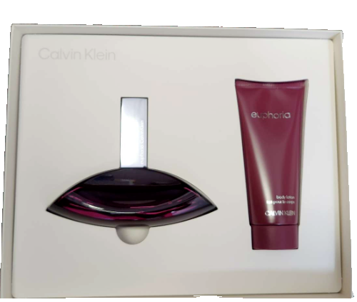Calvin Klein Euphoria 2pcs Gift Set 100ml EDP Spray & 100ml Body Lotion