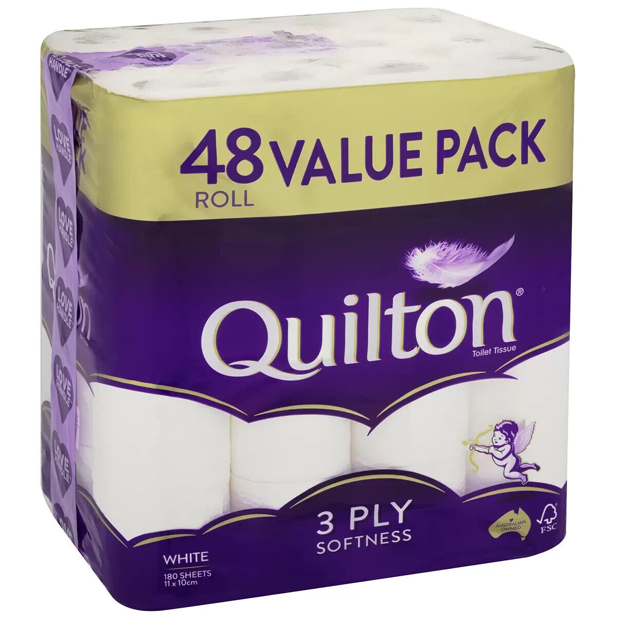 48x Quilton Toilet Paper Tissue Rolls 3-Ply 180 Sheets - Free postage Best Price