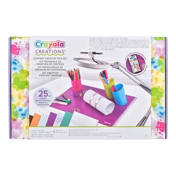 Crayola Creations Content Creator Tech Set with 3-colour LED Desk Mount Light