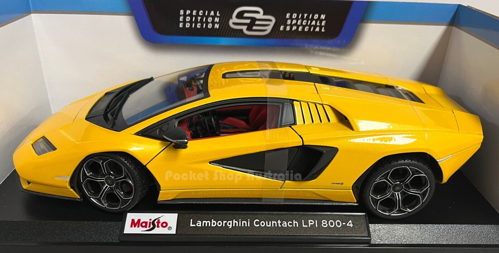 Maisto 1/18 2021 Lamborghini Countach LPI 800-4 Yellow 1:18 Diecast Car Toy