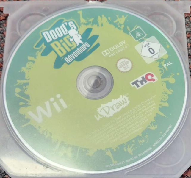 UDraw Dood's Big Adventure Kids Creative Art Nintendo Wii Game Disc Only