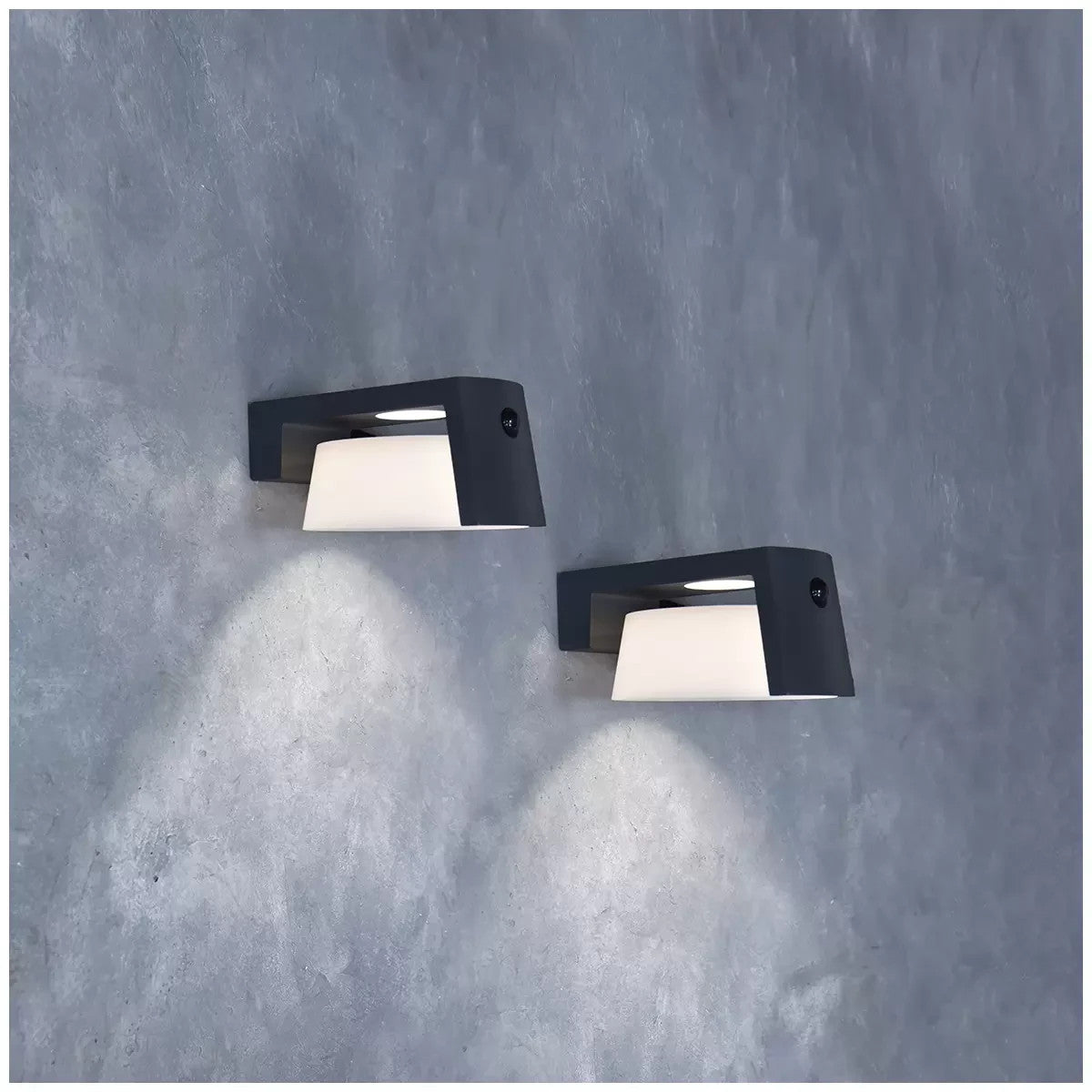 LUTEC Solar Powered Motion Detected Sensor Wall 4000K LED Light 2 pk 1000 lumens