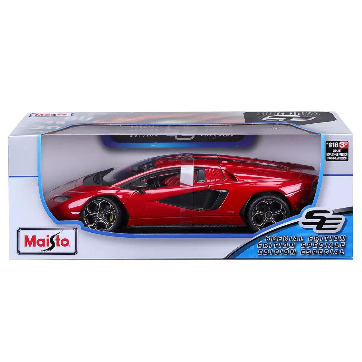 Maisto 1/18 2021 Lamborghini Countach LPI 800-4 Red 1:18 Diecast Car Toy