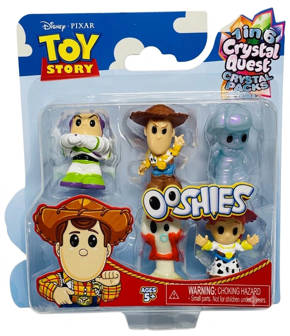 Ooshies 1-in-6 Crystal Quest Packs – Toy Story 5 Figures Woody Buzz Jessie