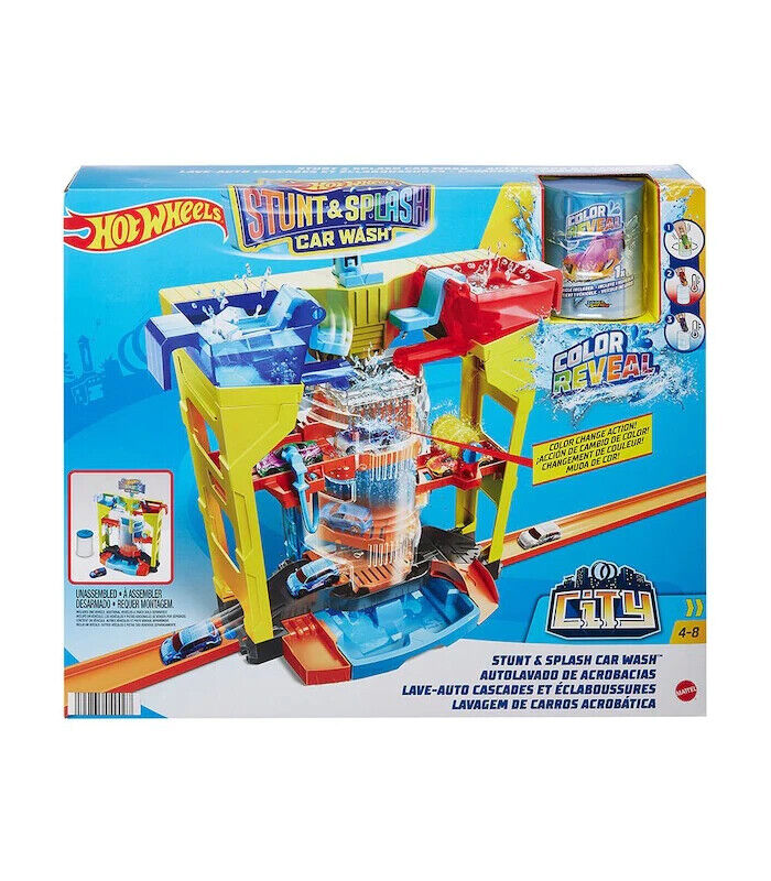 Hot Wheels Stunt And Splash Car Wash Track Race Family Kids Toy Playset Cars